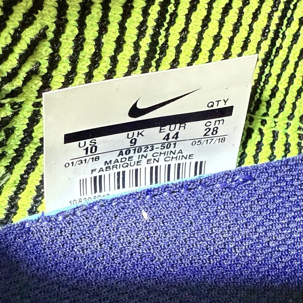 Nike Air Max 270 Flyknit Shoes Purple Volt Pink Mens Size 10 Shoe AO1023-501‎ - Picture 14 of 16